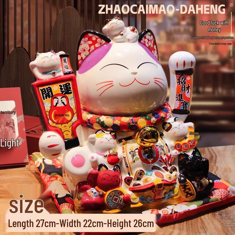 Automatic Waving Fortune Cat Figurine - New Style Housewarming Gift for Front Desk or Shop