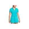 Sportswear Essentials Solid Color Cropped Short-Sleeve Polo Shirt Women Tops Teal DV7885-345
