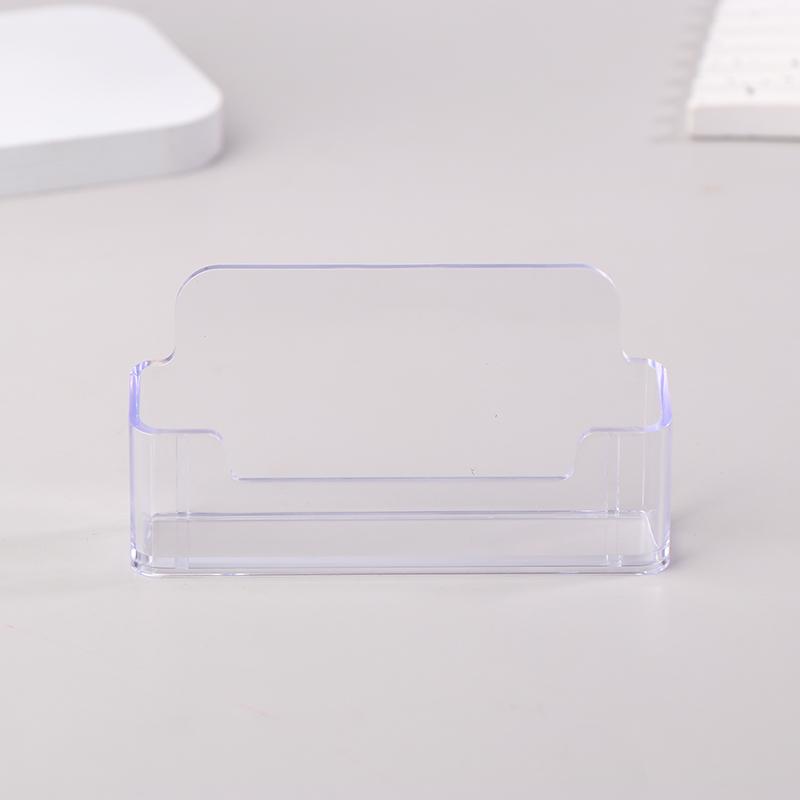 1Pc Clear Desk Shelf Box Storage Display Stand Acrylic Plastic Transparent Desktop Bussiness Card Holder Place Card Holder