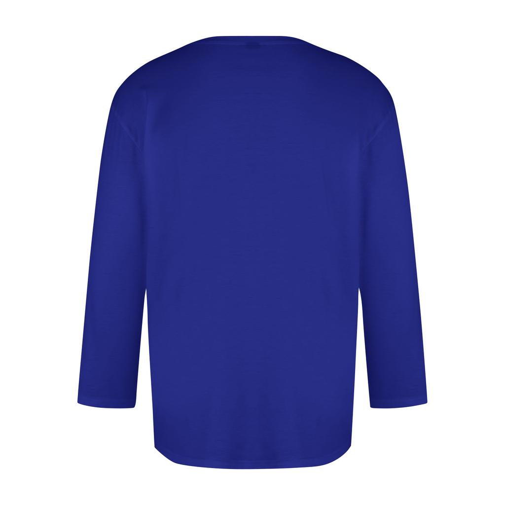 Мужская футболка с круглым вырезом и рукавом семь четвертей, мужская повседневная свободная футболка с рукавом семь четвертей