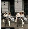 Womens Mid-Length Faux Fur Coat With Leopard Print Notched Lapel Detachable Fox Trim Elegant Casual Outerwear