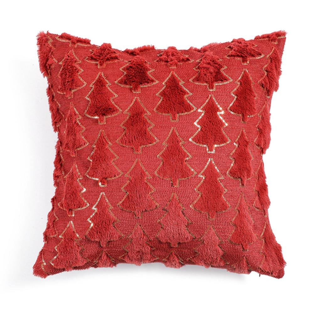 Green Throw Pillowcover INS Style Cushion Cover Christmas Plush Pillowcase Living Room/Office