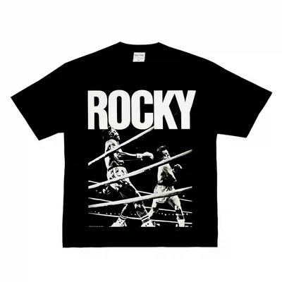 2025 Рокки Вдохновляющий Боксерский Фильм Оригинальный Американский Маленький Вырез Горловины UFC Уличные Бои Хлопковая Футболка с Коротким Рукавом