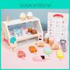 Wooden Ice Simulation Cream Store Shelves Children Toy Set For Playing Rol