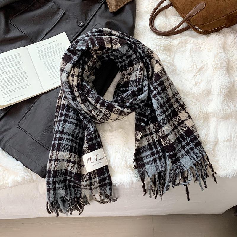 Scarf Women's Winter High-end Sense New Versatile Warm Scarf Shawl Scarf Wool Knitted Scarf