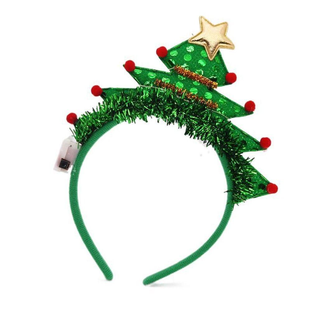 Glowing Elk Hair Hoop Antlers Headband Christmas Decoration Glowing Headband Girl