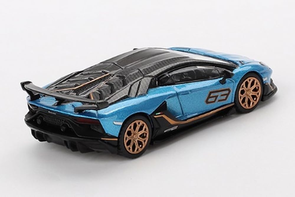Sunrich MINI GT Lamborghini Aventador SVJ 63 Blue Aegir Completed (Right-Hand Drive)