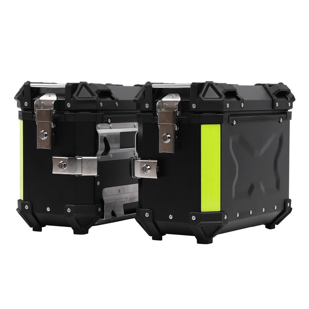 Motorcycle Side Case Motorcycle Side Saddlebag Box Reflective Stickers Cushioning Lining Dust Proof Aluminum Alloy for Scooter