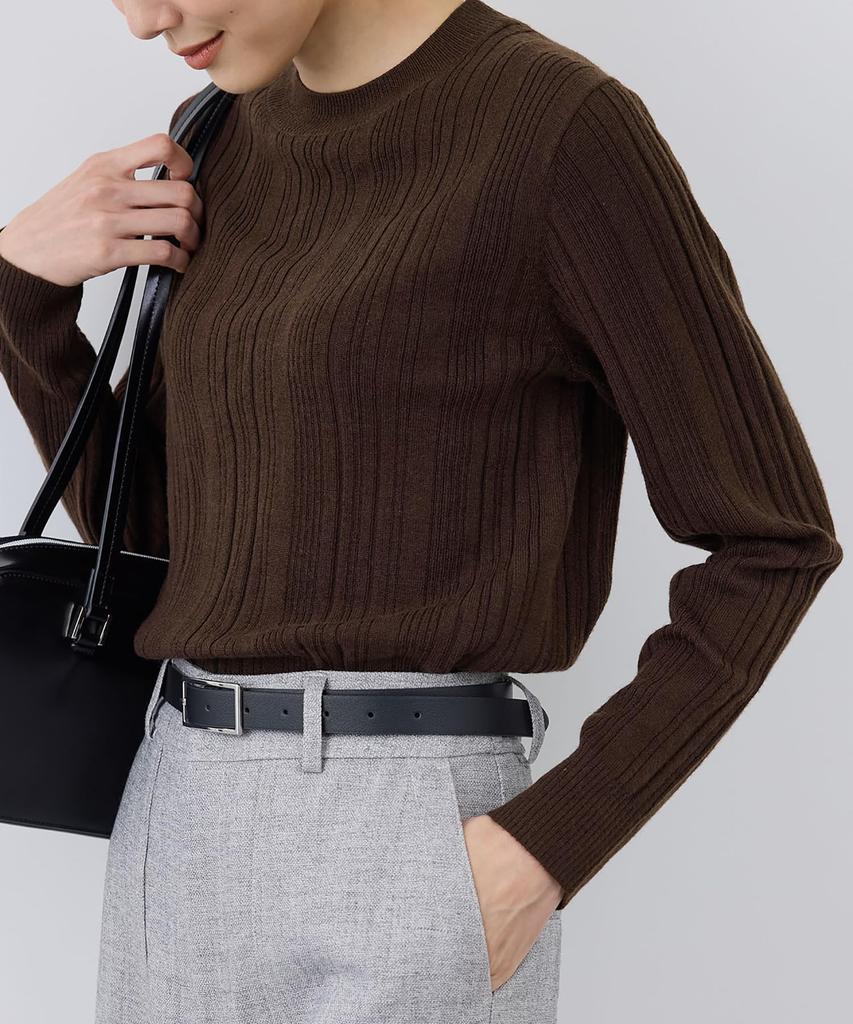 ROPE PICNIC Random Rib Knit Dark Brown Women's Pullover, GDM54180, (20)