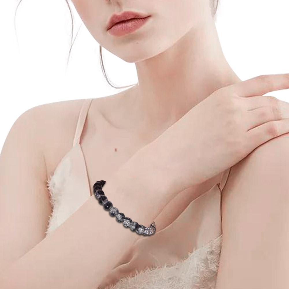 Beaded Bracelet 8mm Natural Stone Lava Tiger Eye Black For Women Matte Bangle Onyx Jewelry Stre K4D1