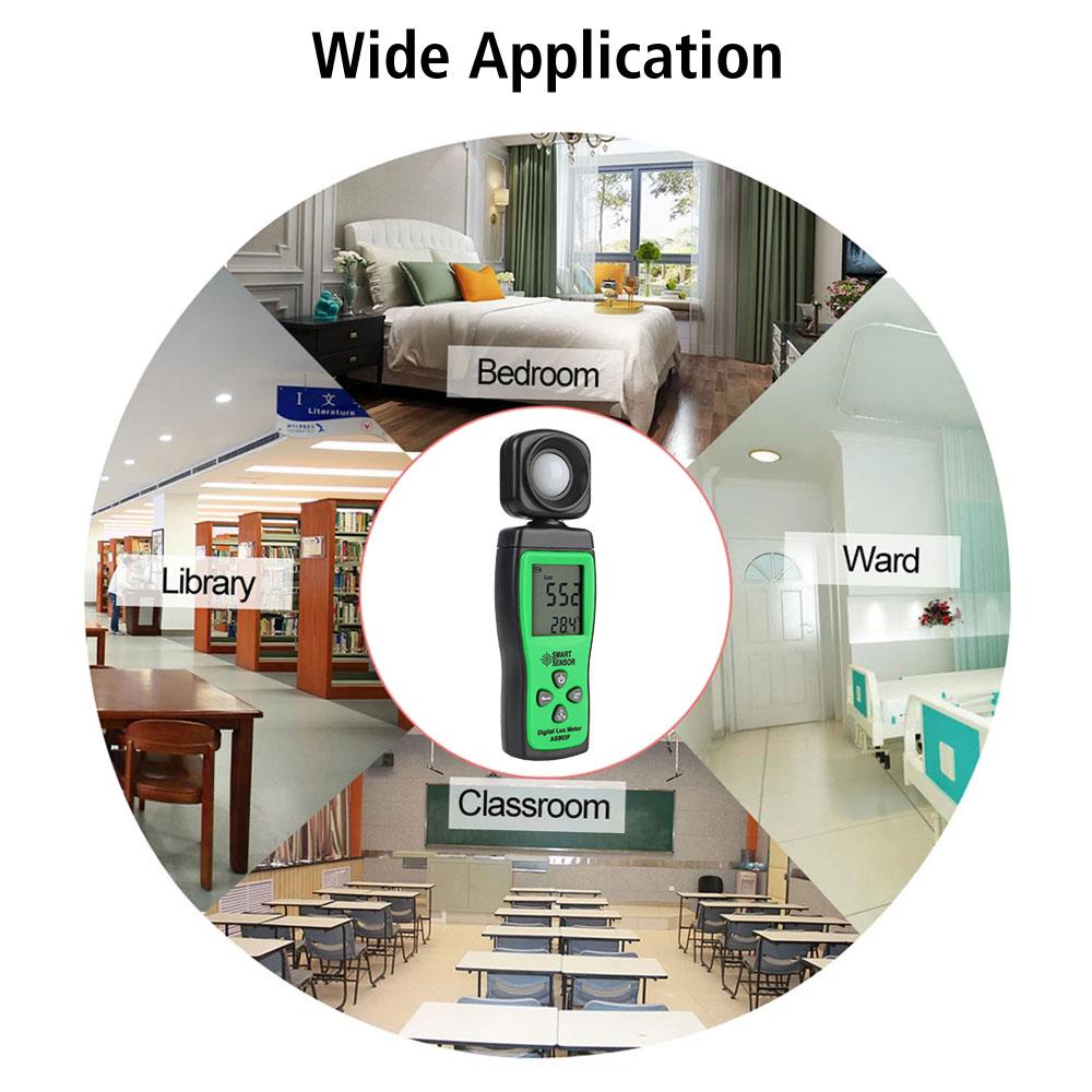 Цифровой люксметр с ЖК-дисплеем, люксметр, измеритель освещенности 0-200000 люкс, интеллектуальный датчик AS803F, фотометр, универсальный