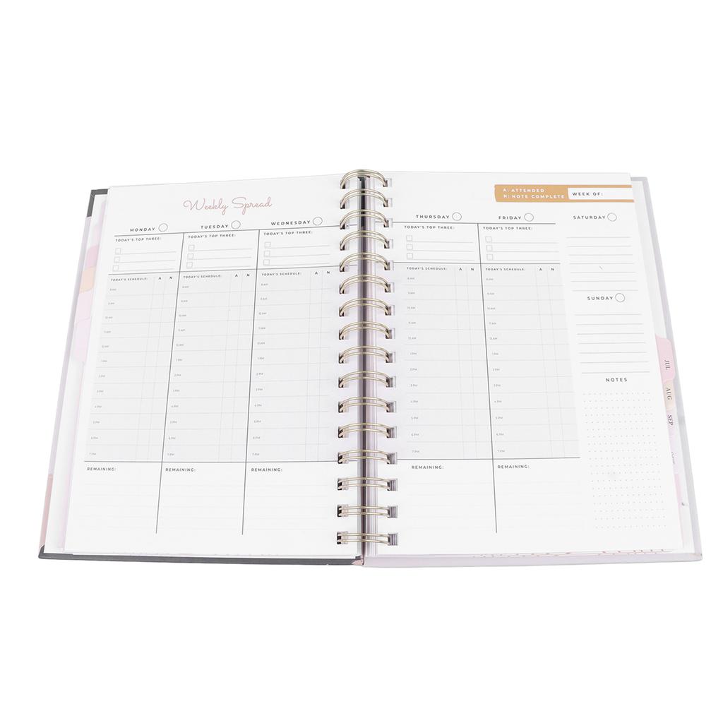 Ежемесячный планировщик формата А5 с двойным переплетом, ежемесячный и еженедельный ежемесячный планировщик, календарная книга с ежемесячными вкладками