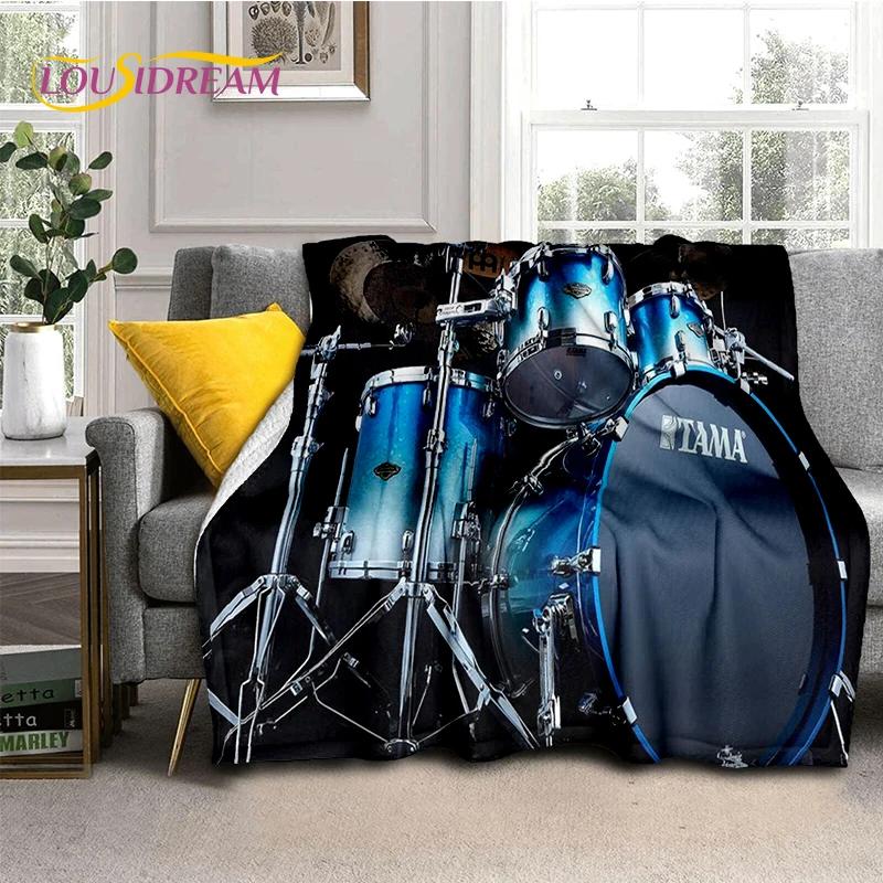 Music Instruments Drum Kit Drum Set Blanket,Soft Throw Blanket for Home Bedroom Bed Sofa Picnic Travel Office Cover Child Gift