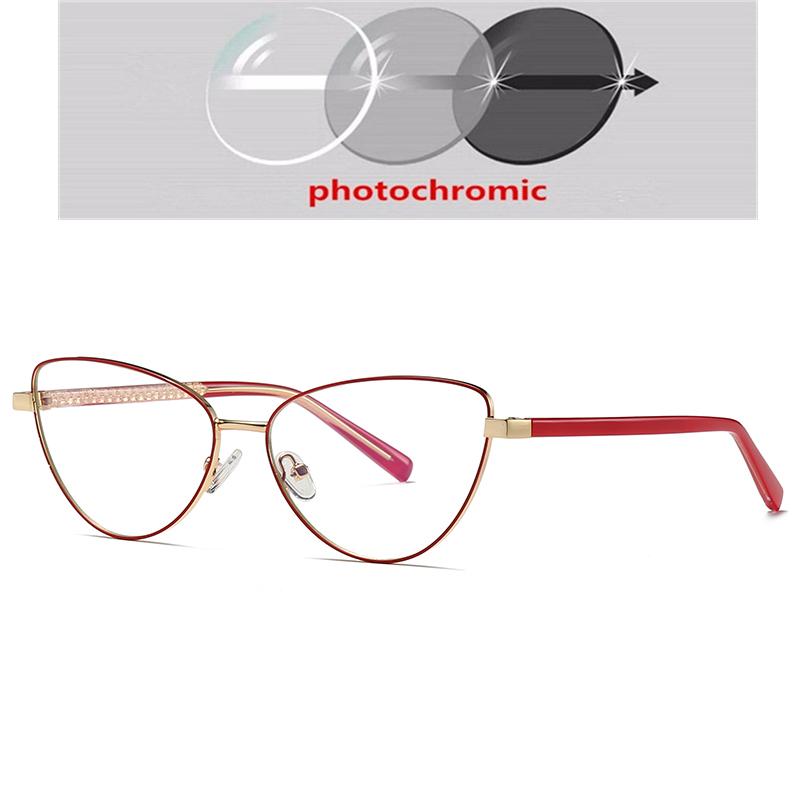 0 -0.5 -0.75 To -6.0 Blue Light Blocking Cat Eye Nearsighted Glasses For Women Metal Shortsighted Prescription Glasses Women
