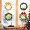 Christmas Window Clings Large Christmas Wreath Decals with Bow Bells Balls Xmas Static Stickers for Glass Holiday Home Office Stores Decor