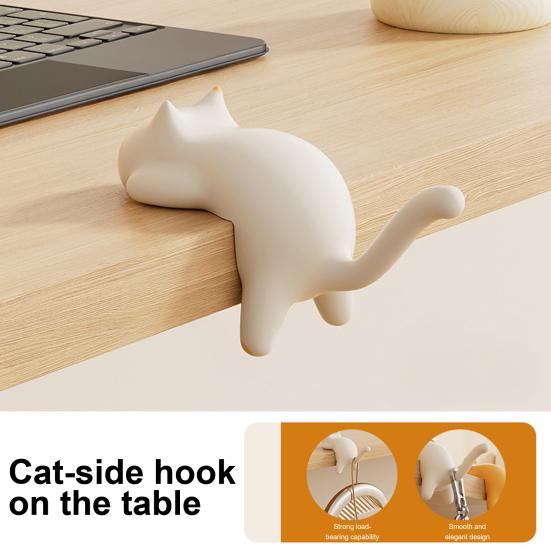 1/3Pcs Cute Cat Shaped Hook Table Handbag Hanger Strong Load-bearing Multipurpose Heavy Duty Purse Hook Bag Holder