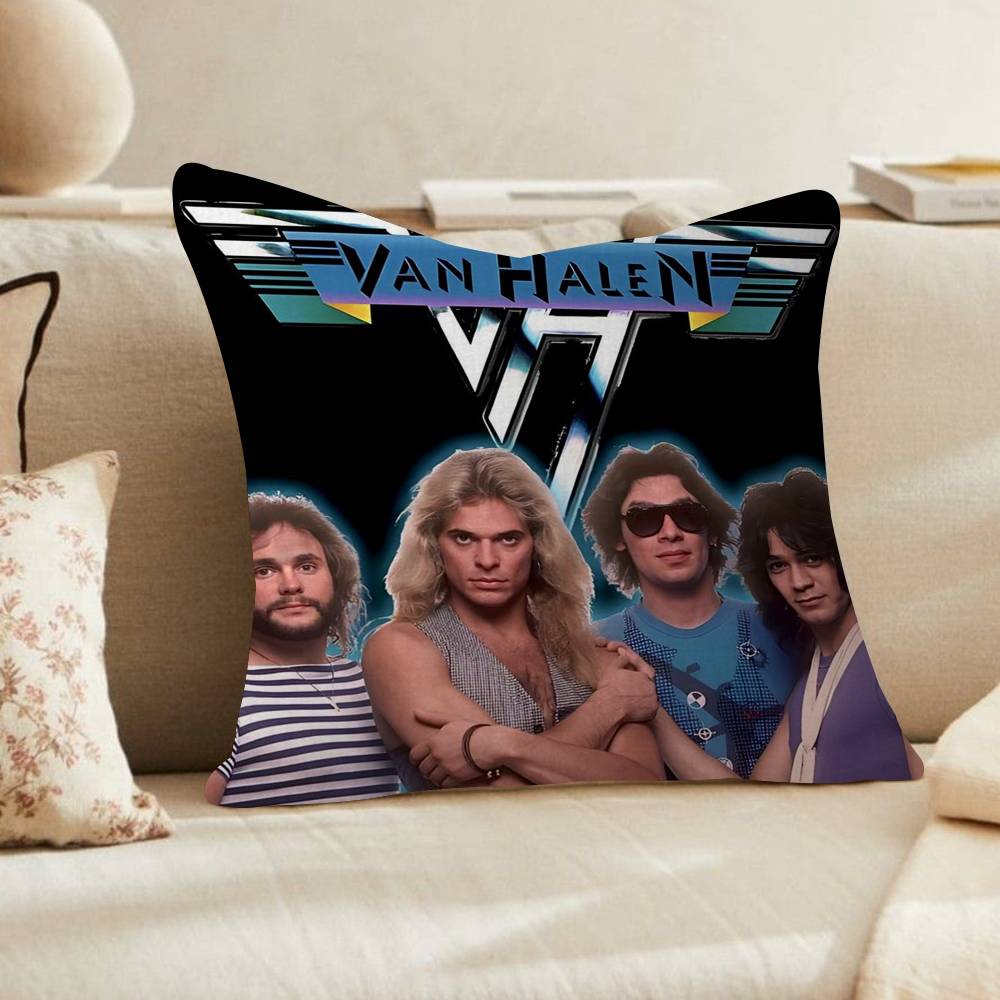 Van Halen Ретро рок-группа Наволочка x Полиэстер Подушки для дивана Декоративные подушки-плед Домашний декор Наволочка