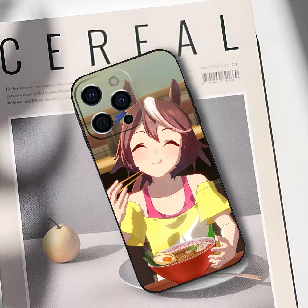Чехол для телефона T-Tokai Teio U-UmaMusume Pretty Derby Для iPhone 17,16,15,14,13,12,11,Plus,Pro,Max,Plus,XS, мягкий чехол Черный силикон