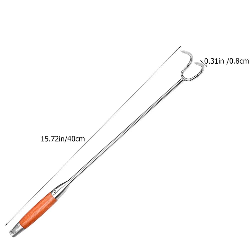 Крюк для мяса из нержавеющей стали для барбекю, кемпинга, пляжа, идеально подходит для жарки мяса, куриных крылышек, хот-догов, кухонного помощника для мясника