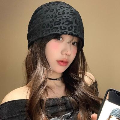 Пуловеры в американском стиле Винтажные леопардовые шапки Бини Шапка Городская Y2k Мешковатая шапка Уличная одежда
