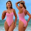 Европейский и американский новый сексуальный цельный купальник женский однотонный купальник бикини для соревнований 2025