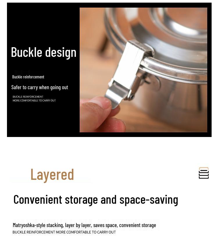 Набор корейских ланч-боксов бенто из нержавеющей стали 304 с защитой от протекания - 3 контейнера для сохранения свежести