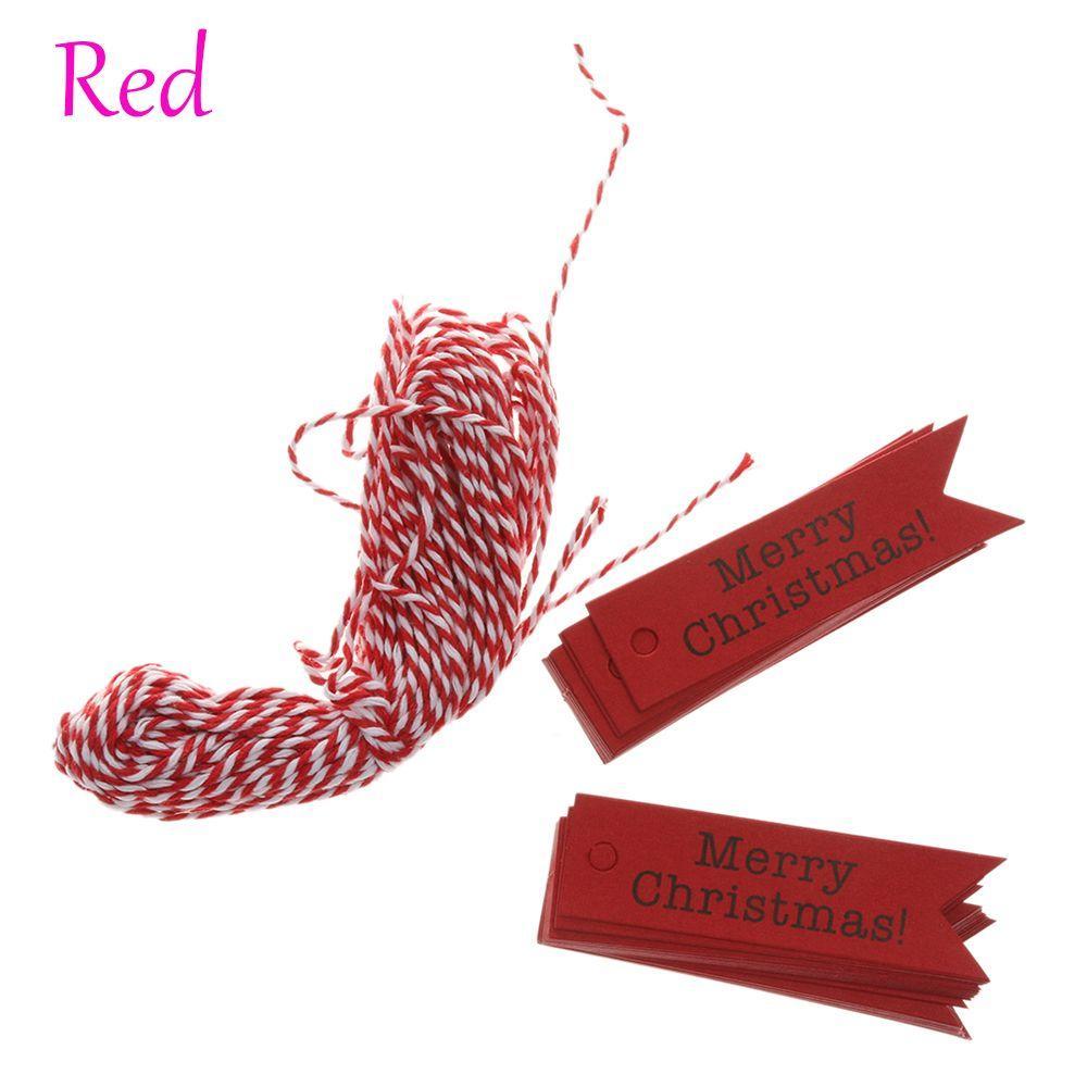 Rope Gift Wrapping Party Supplies Kraft Paper Tags Gifts Label Xmas Hanging Christmas Ornaments