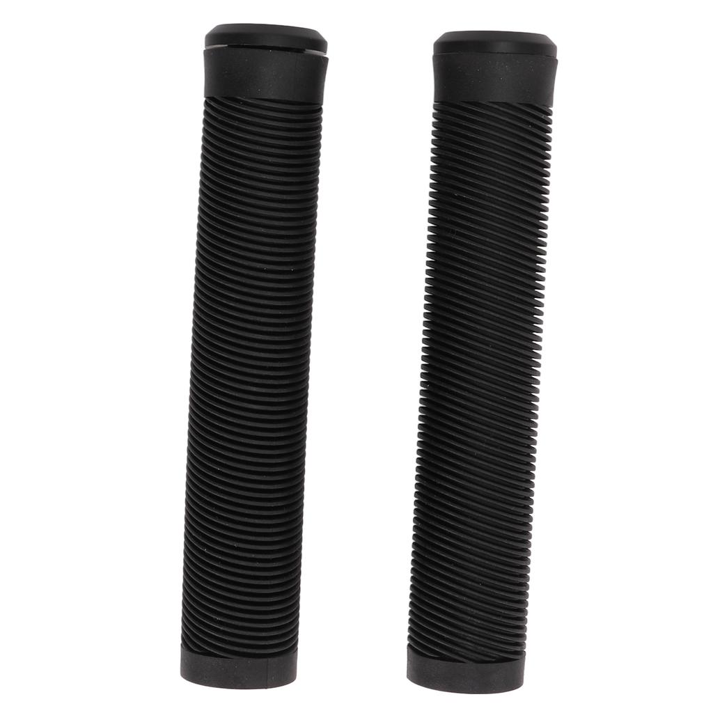 1 Pair 16cm Bike Handlebar Grips Soft TPE Rubber Anti Slip Handle Grips for Fixed Gear BicycleBlack