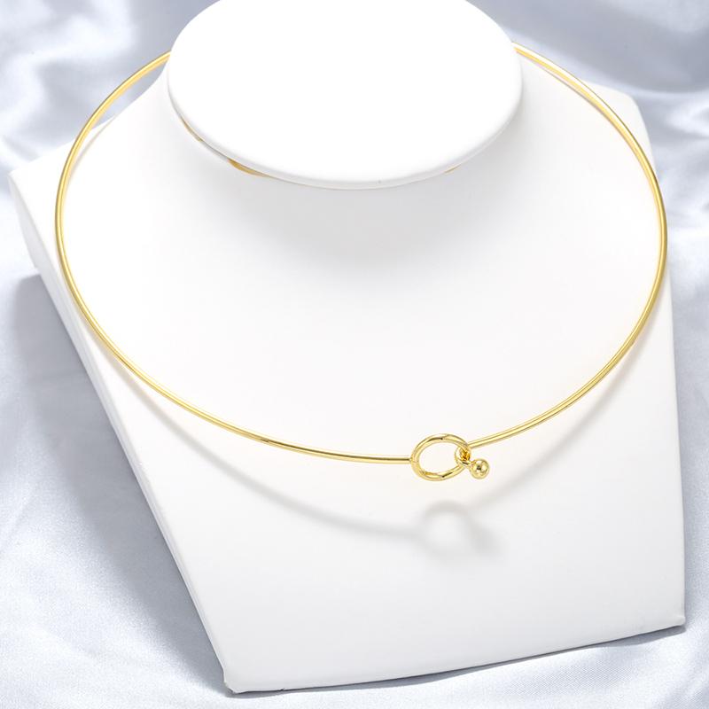 316L Stainless Steel Heart Round Adjustable Collar Women's Necklace Simple Open Neck Metal Jewellery Accessories: VL534 VL535