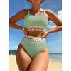 Женское бикини, сексуальный купальный костюм с высокой талией, пляжный купальник, женский летний купальник