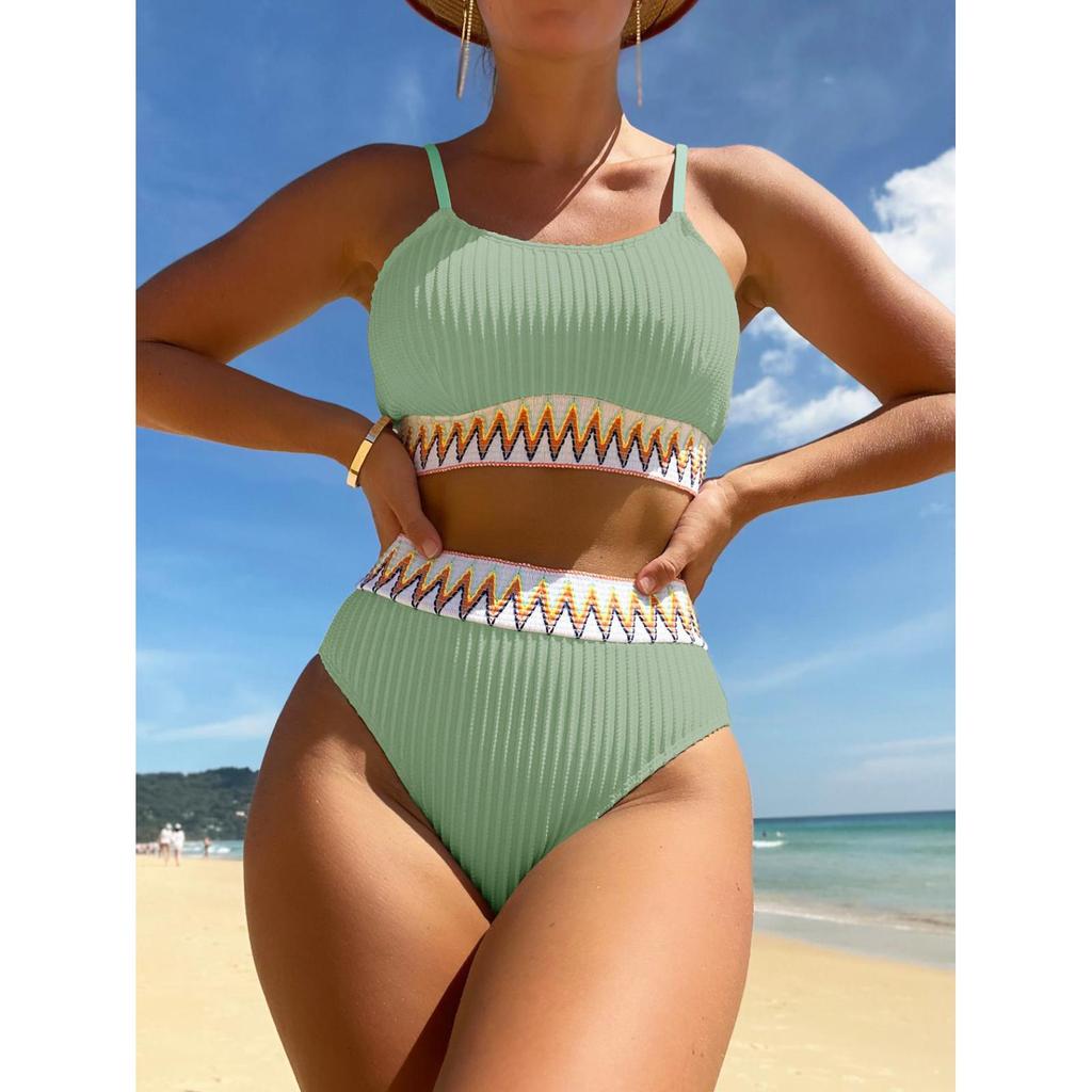 Женское бикини, сексуальный купальный костюм с высокой талией, пляжный купальник, женский летний купальник