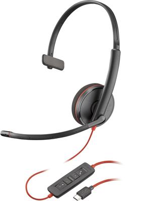 Адаптер для гарнитуры Poly Blackwire 3210 Mono, проводной, USB-типа, для мини-телефона, 32 Ом, накладной, моно, кабель для наушников, всенаправленный микрофон, USB-C + USBC/A - -