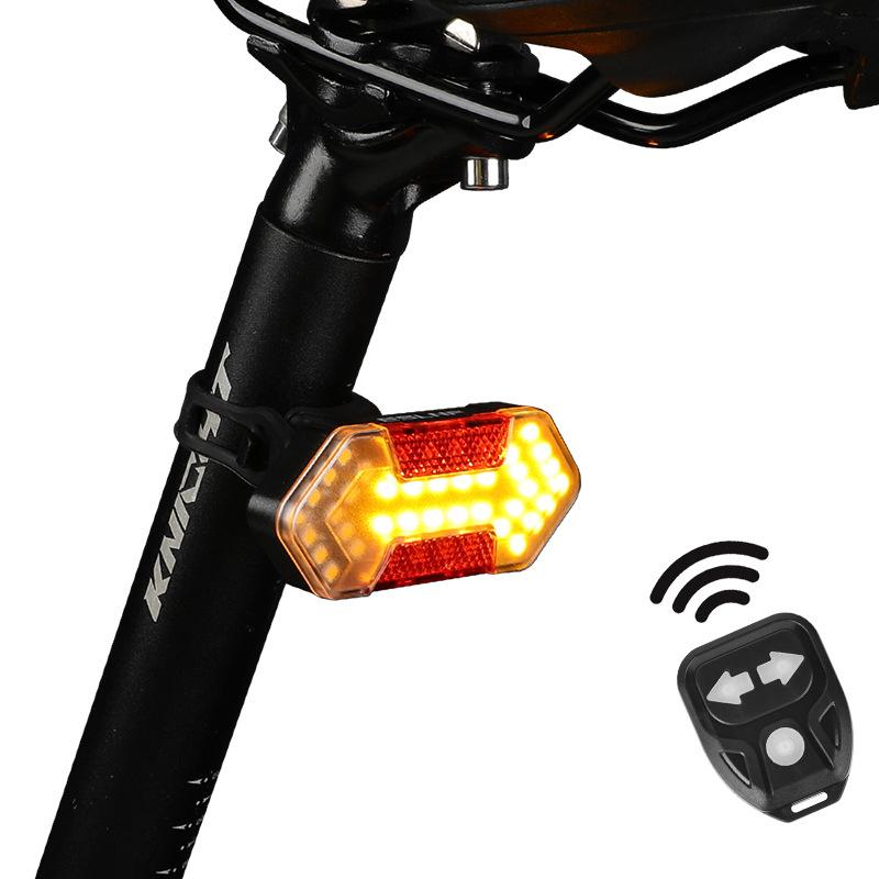 Solar-Powered Remote-Control High-Brightness Waterproof Bicycle Light for Road & Mountain Bikes Rear Warning Function