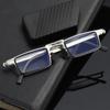 Retro Folding Reading Glasses for Men Women Metal Frame Anti-blue Light Eyeglasses with Free Case