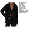 Women Summer Tops Shiny Sequins Decor Shirt Coat Solid Color Loose Fit Lapel Long Sleeve Buttons Placket Shirt Tops