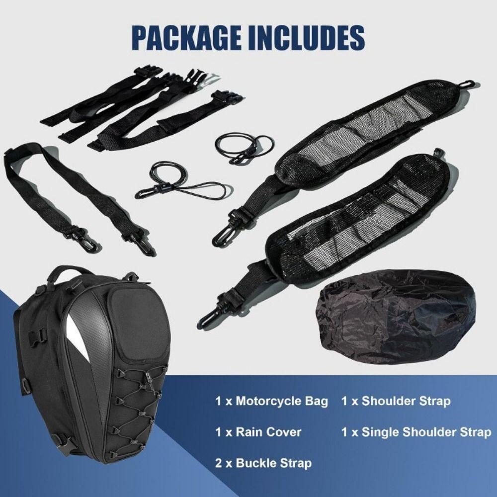 Reflective Motorcycle Rear Seat Bag Oxford Cloth Rider Backpack Motorcycle Riding