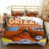 3D G-Grizzy and The Lemmings Bedding Set Printed Bed Set With Pillowcase Bed Duvet Cover Soft Queen King Size Bedclothes Home