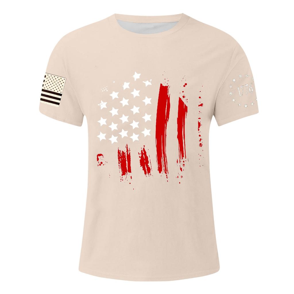Men's Independence Day Printed T-Shirt Men's Loose Casual Short Sleeve Top