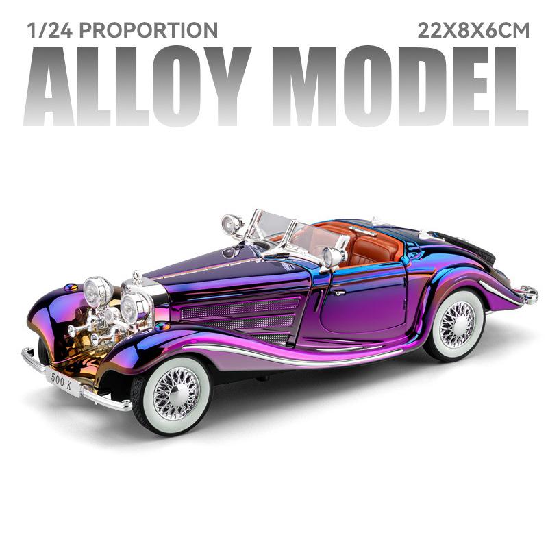 Szvm1 1:24 Mercedes-Benz 500K 1936 Классический автомобиль Сплав Модель автомобиля Звук и свет Оттяжка Детская игрушка Коллекционные предметы Подарок на день рождения