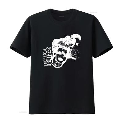 Мужская футболка THE BLOOD BROTHERS Scratch Face Hardcore Post Band Print винтажная стираная для повседневной носки эластичная