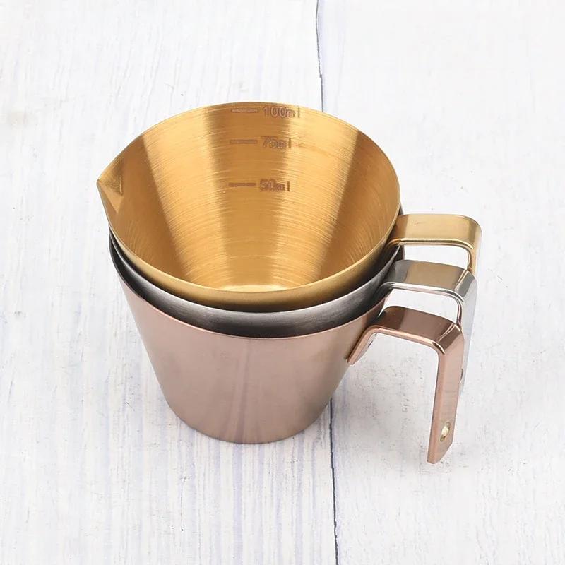 304 Нержавеющая сталь носик мерный кувшин для кофе эспрессо молоко экстракция мерный стакан со шкалой чашка для заливки кофе кухонный инструмент