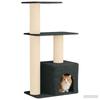Cat Tree with Sisal Scratching Posts Dark Grey 133 cm