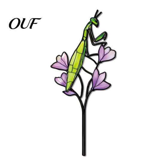 Colorful Yard Stakes Planter Insert Stake, Double-Sided, Flower Pot Decor Metal Outdoor Insect Animal Stake for Plant Pots Bed Decoration Creative