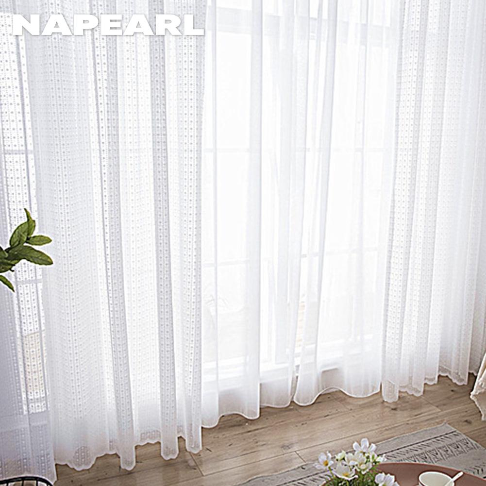 1 шт. NAPEARL 10-20% затемнение французский стиль свежий волнистый низ кружевная прозрачная занавеска для гостиной спальни балкона домашний декор