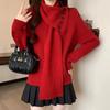 Women's Korean Style Detachable Neck Warmer Sweater: Trendy Winter Knitwear Design
