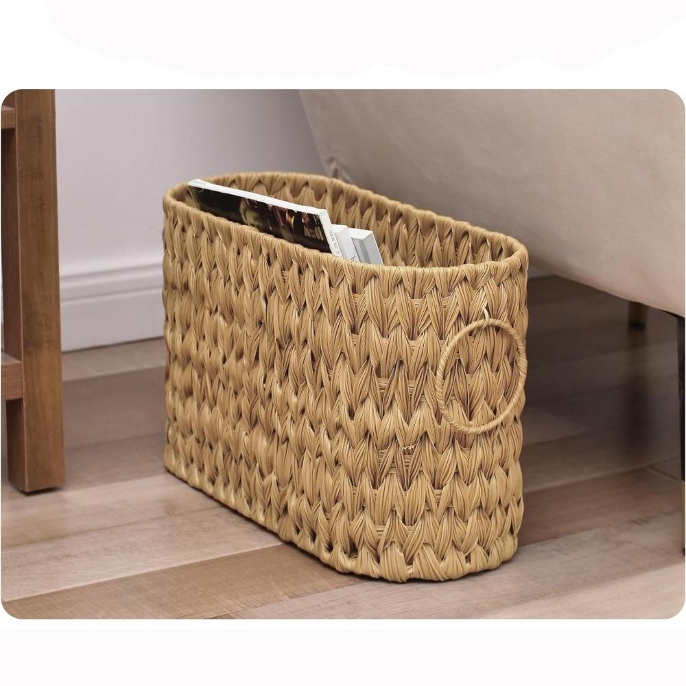 Креативная плетеная корзина для хранения туалетной бумаги с ручками, большая вместимость, корзина для хранения в ванной, корзина для хранения бытовых мелочей