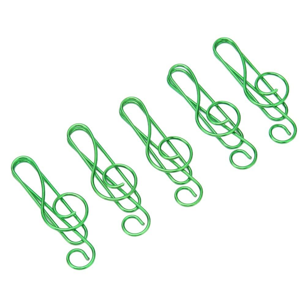 100 Pcs Gold/ Green Fancy Paperclips Music Note Shape Cool Paper Clips Cute Paper Clips  Notebook