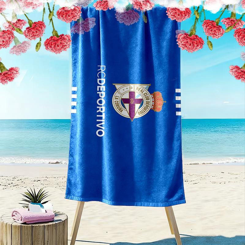 Deportivo de La Coruña Print Beach Towel, Large Soft Quick Dry Towel for Beach Camping Swimming