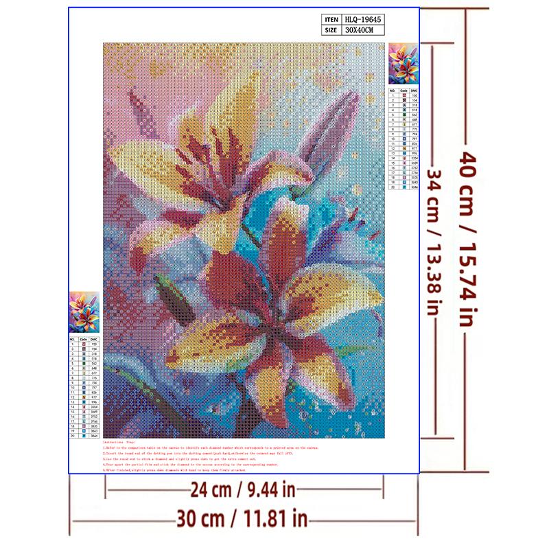 5d DIY Алмазная картина, вышивка крестом, красочный цветок лилии, алмазная вышивка, мозаика, полный круглый дрель, домашний декор