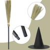 Halloween Witch Broom Plastic Witch Broomstick Broom Props Witch Broom